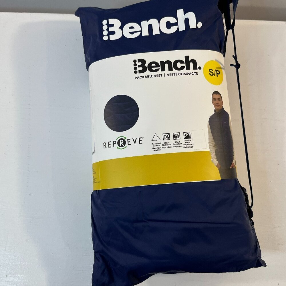 Bench Men's Navy Blue Packable Vest - Size Small - NWT - Picture 3 of 4